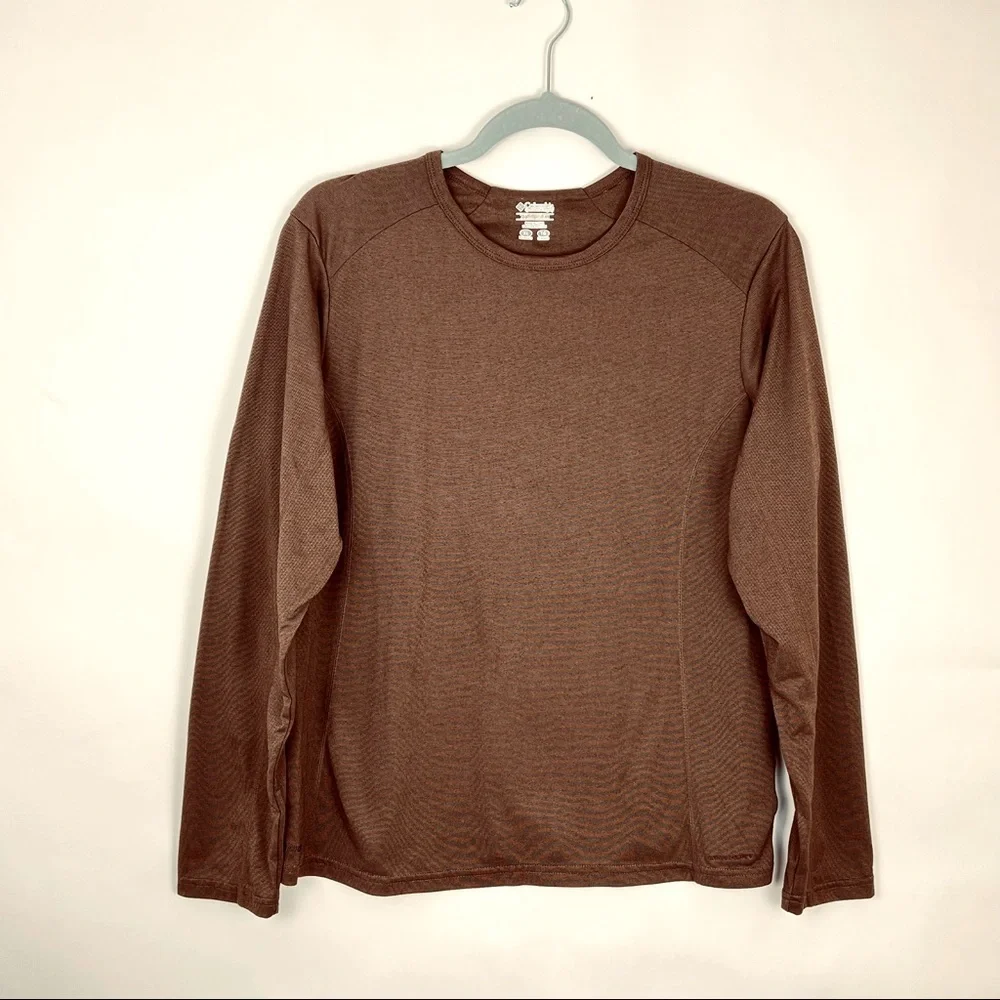 COLUMBIA Titanium Omni-Dry long sleeve base layer brown top Women’s XL - Picture 1 of 6
